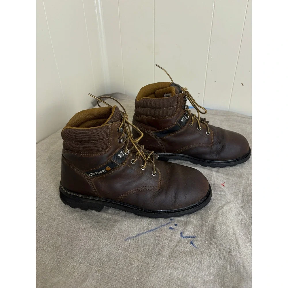 Carhartt Work Boots Mens 10 Brown Good CMW6174 EH SR Leather Lace Up